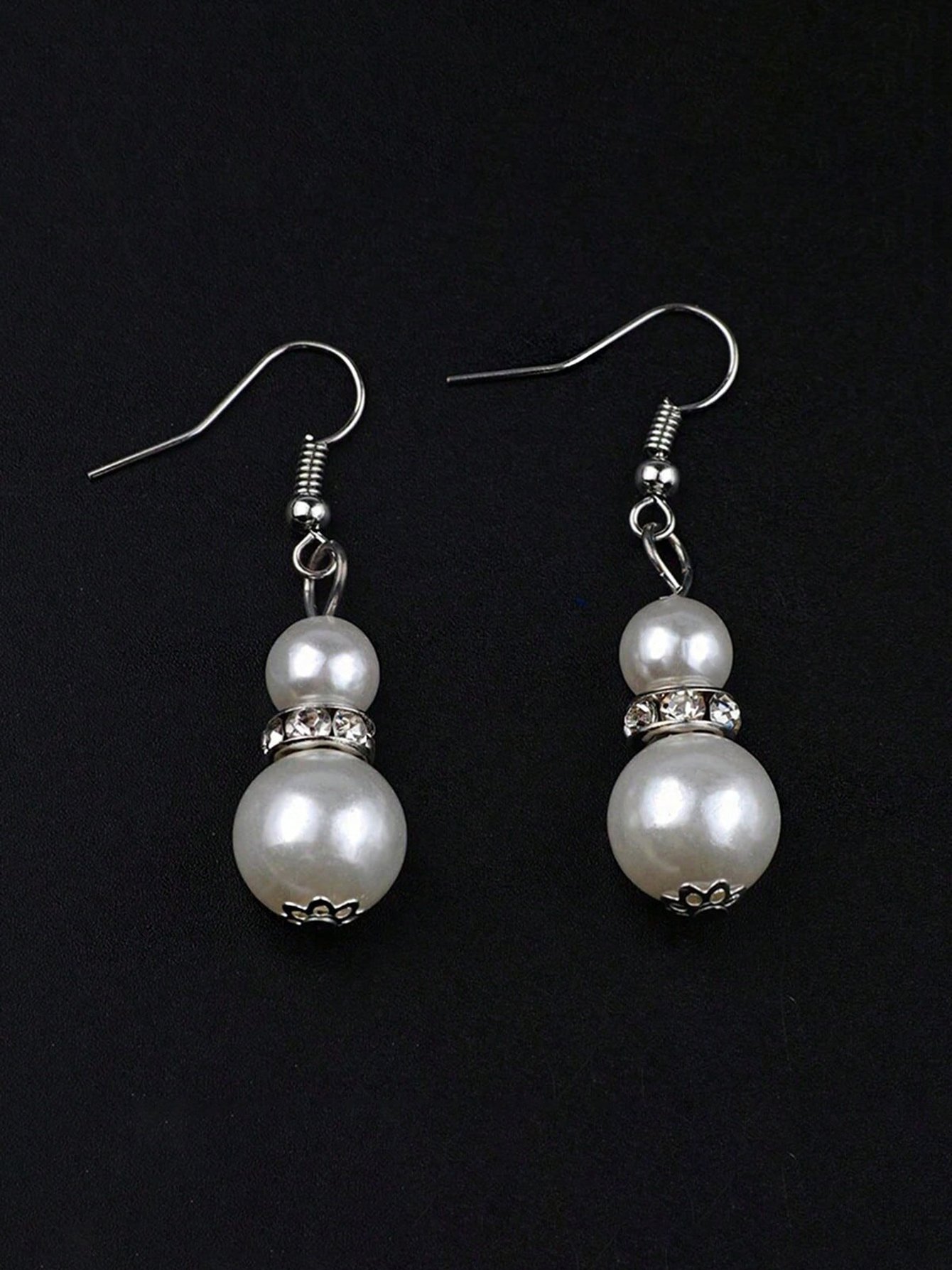 Faux Pearl Jewelry Set with Necklace, Bracelet and Earrings 3-Piece