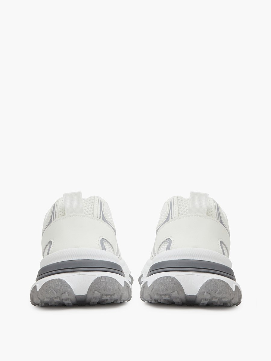 White Chunky Lace-Up Sneakers