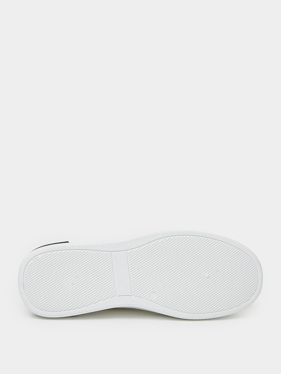 White Lace-Up Minimal Sneakers