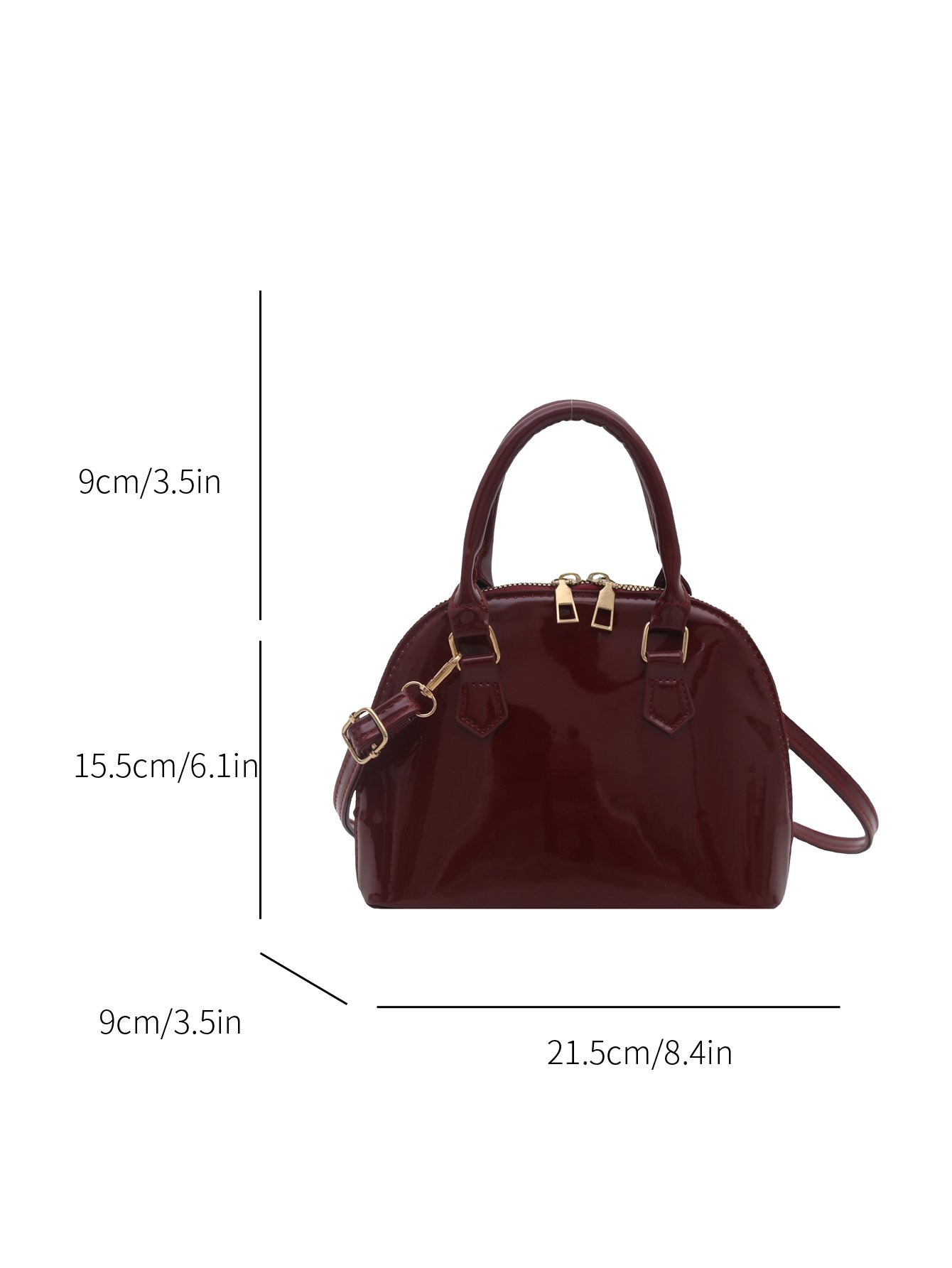 Burgundy Patent Leather Crossbody Bag