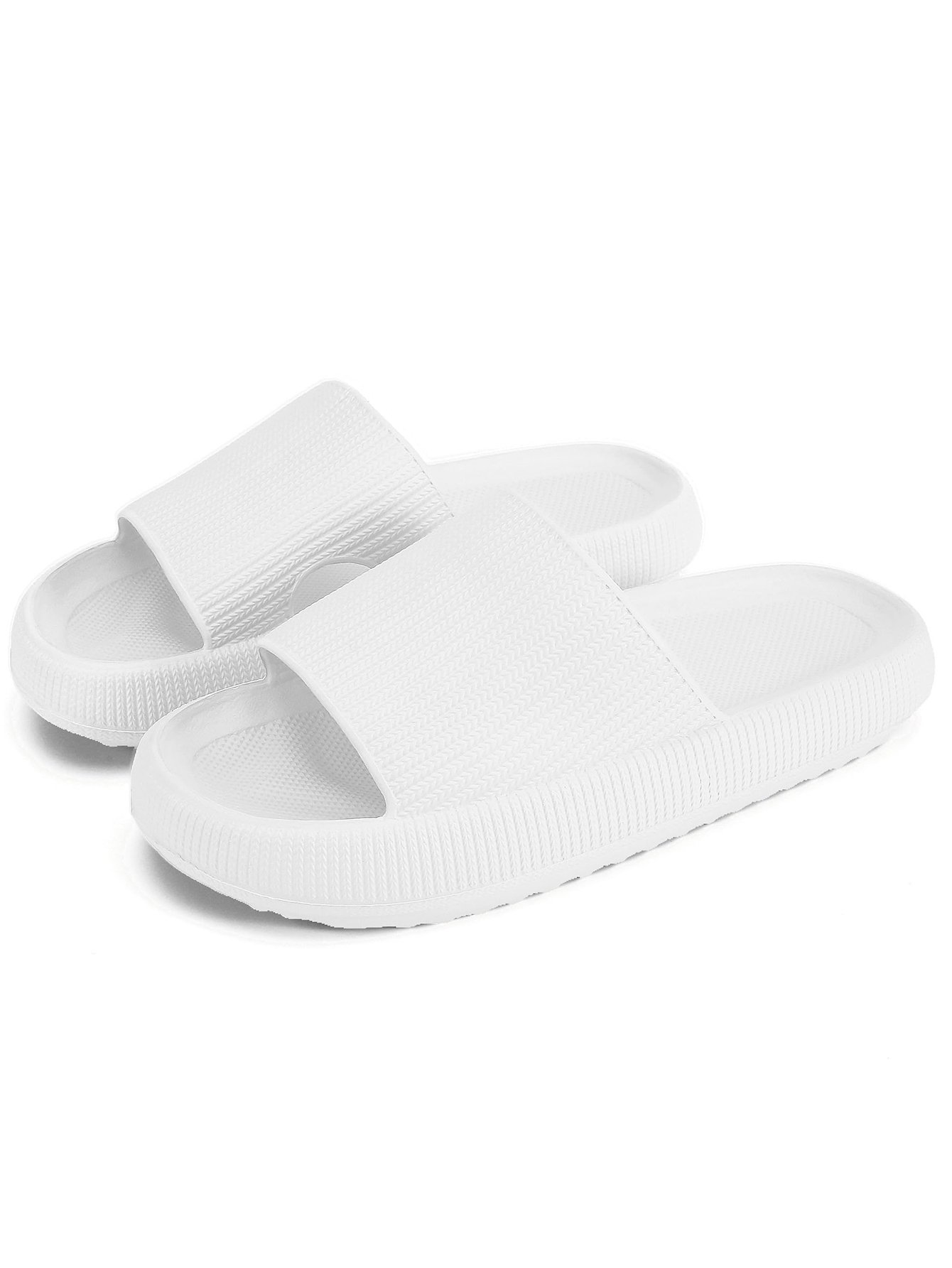 Comfy White Cloud Slides for Women - Soft and Non-Slip