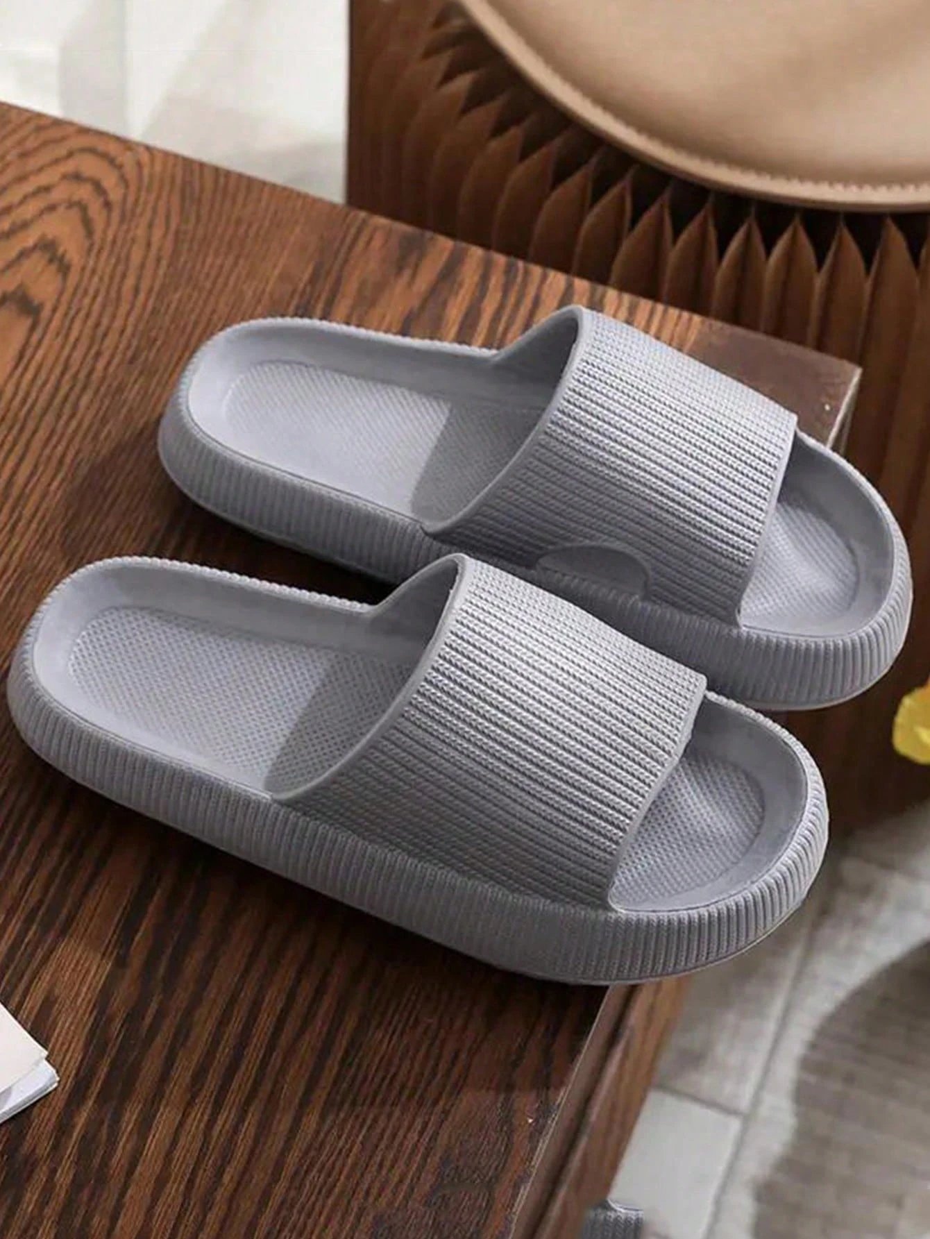 Grey Cloud Slides for Women - Soft and Comfortable Indoor/Outdoor Sandals