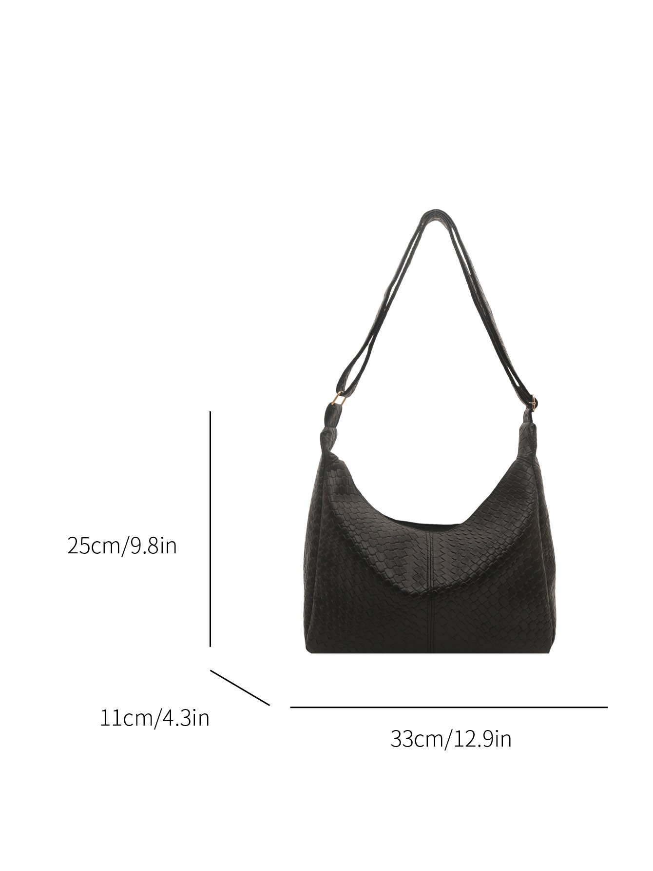 Black Woven Shoulder Bag