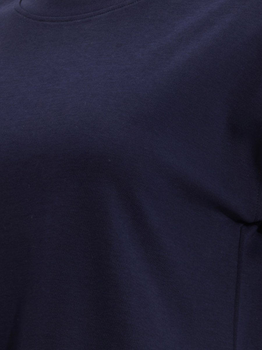 Navy Blue Solid Round Neck Regular T-Shirt
