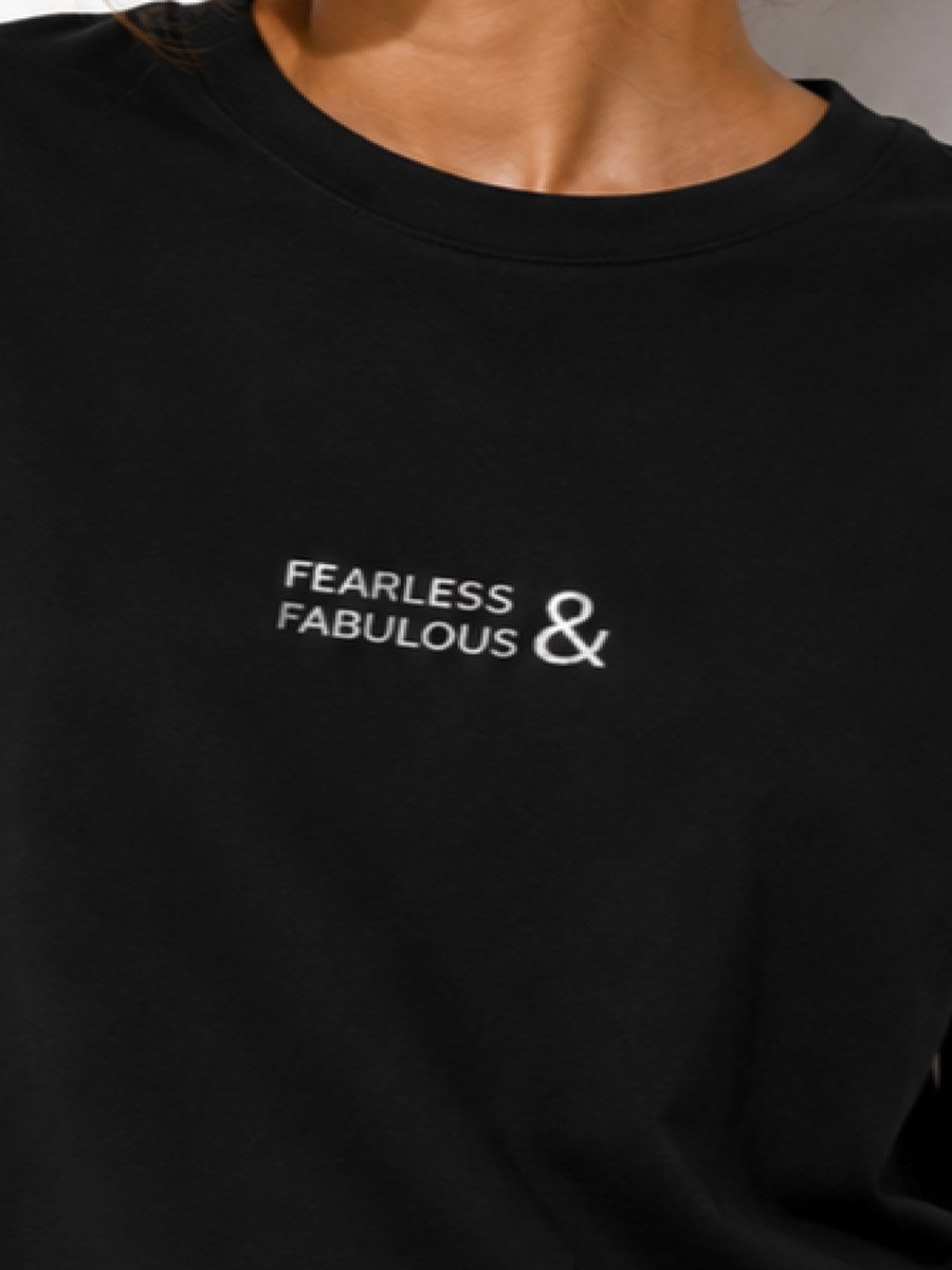 Black Printed Round Neck Regular T-Shirt