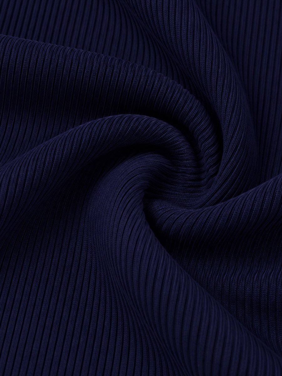 Navy Blue Solid Polo Neck Regular T-Shirt