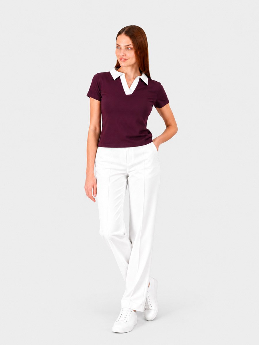Burgundy Solid Collared Regular T-Shirt