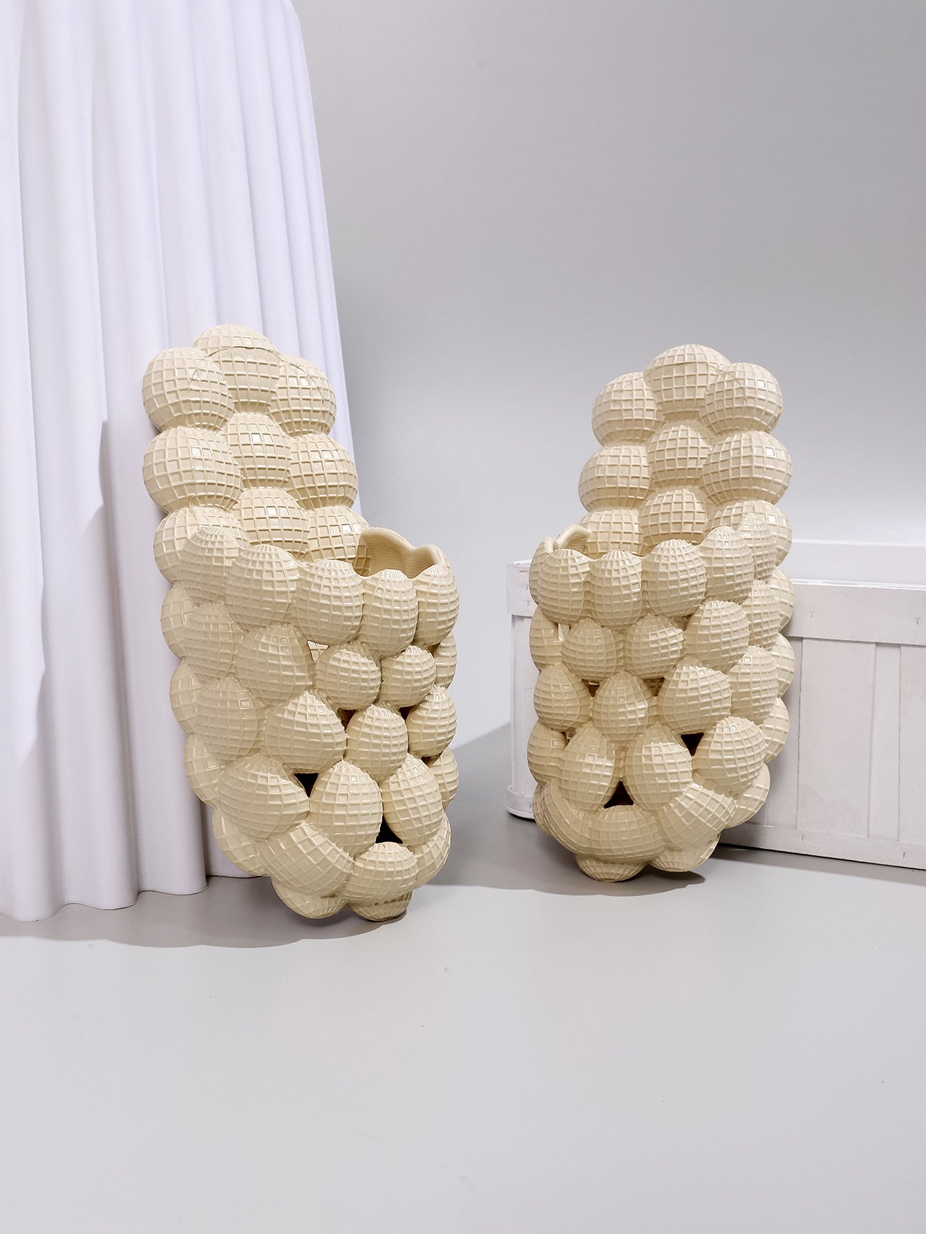 Comfy Beige Bubble Bedroom Slippers for Women