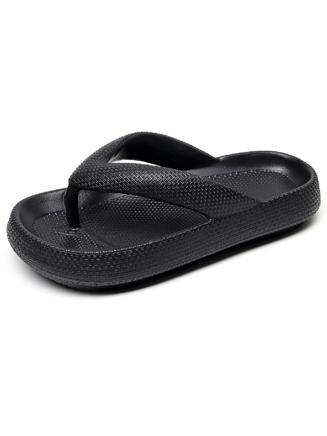 Black Cushioned Flip Flops