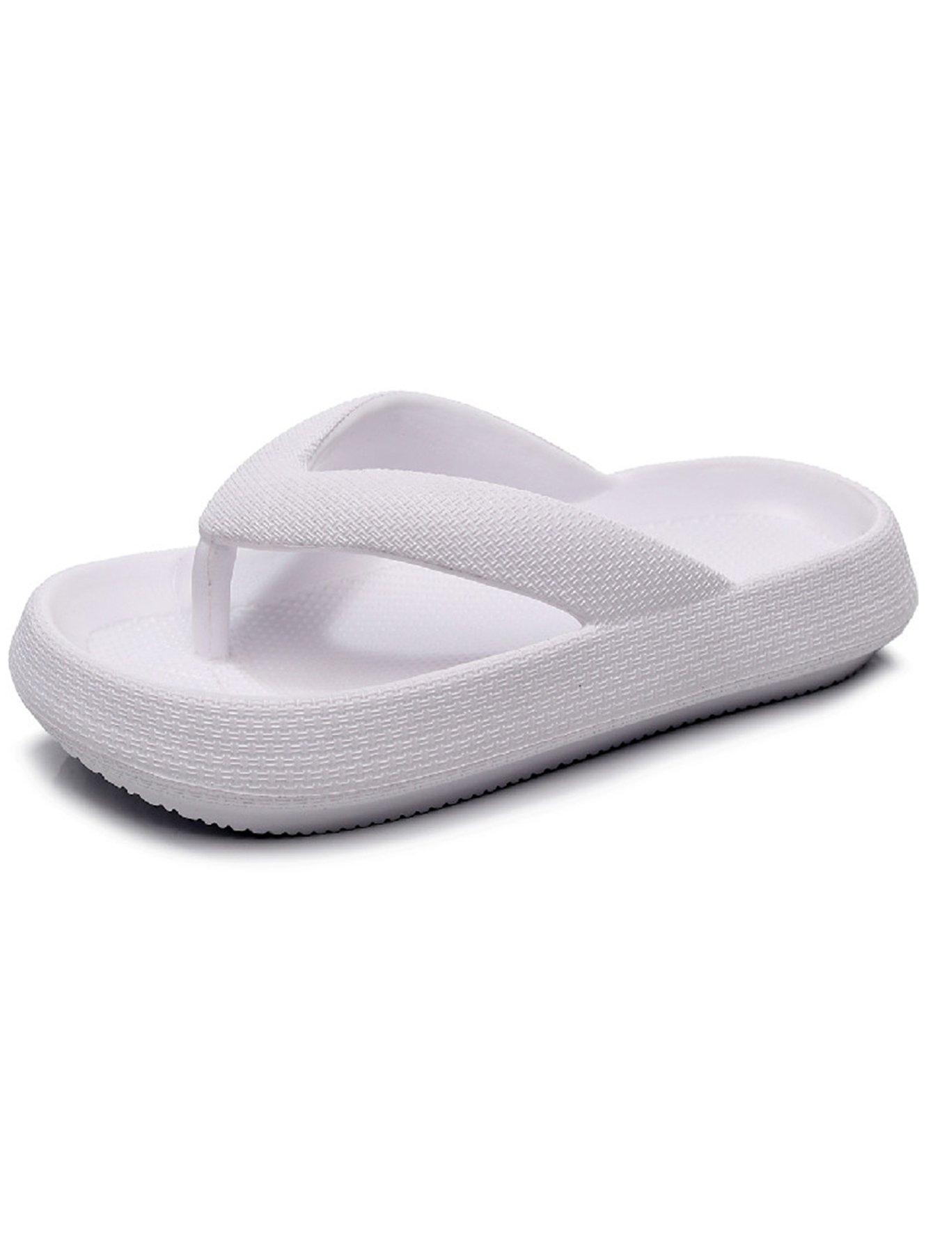White Plain Thong Flip-Flops