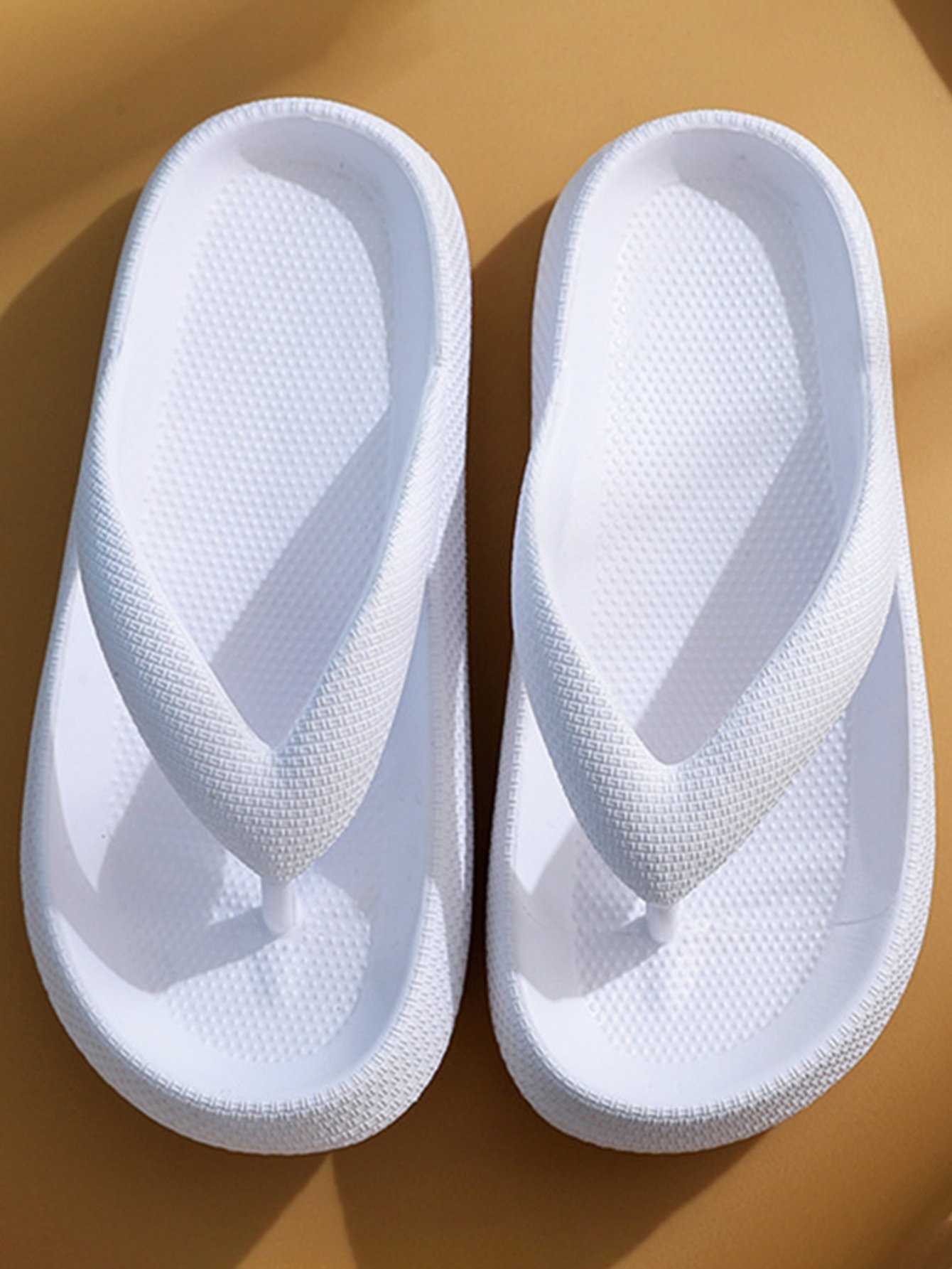 White Plain Thong Flip-Flops
