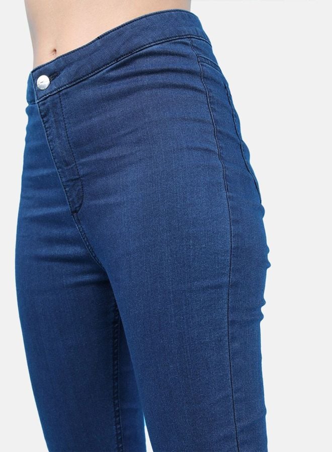 Blue Skinny Fit Solid High-Rise Denim Jeggings