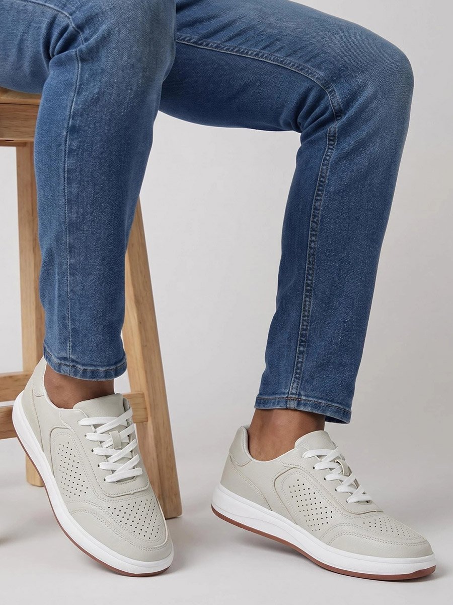 Off-White Perforated Casual Sneakers