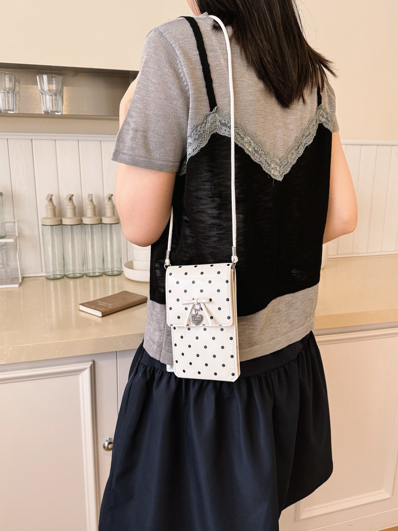 White Polka Dot Crossbody Bag