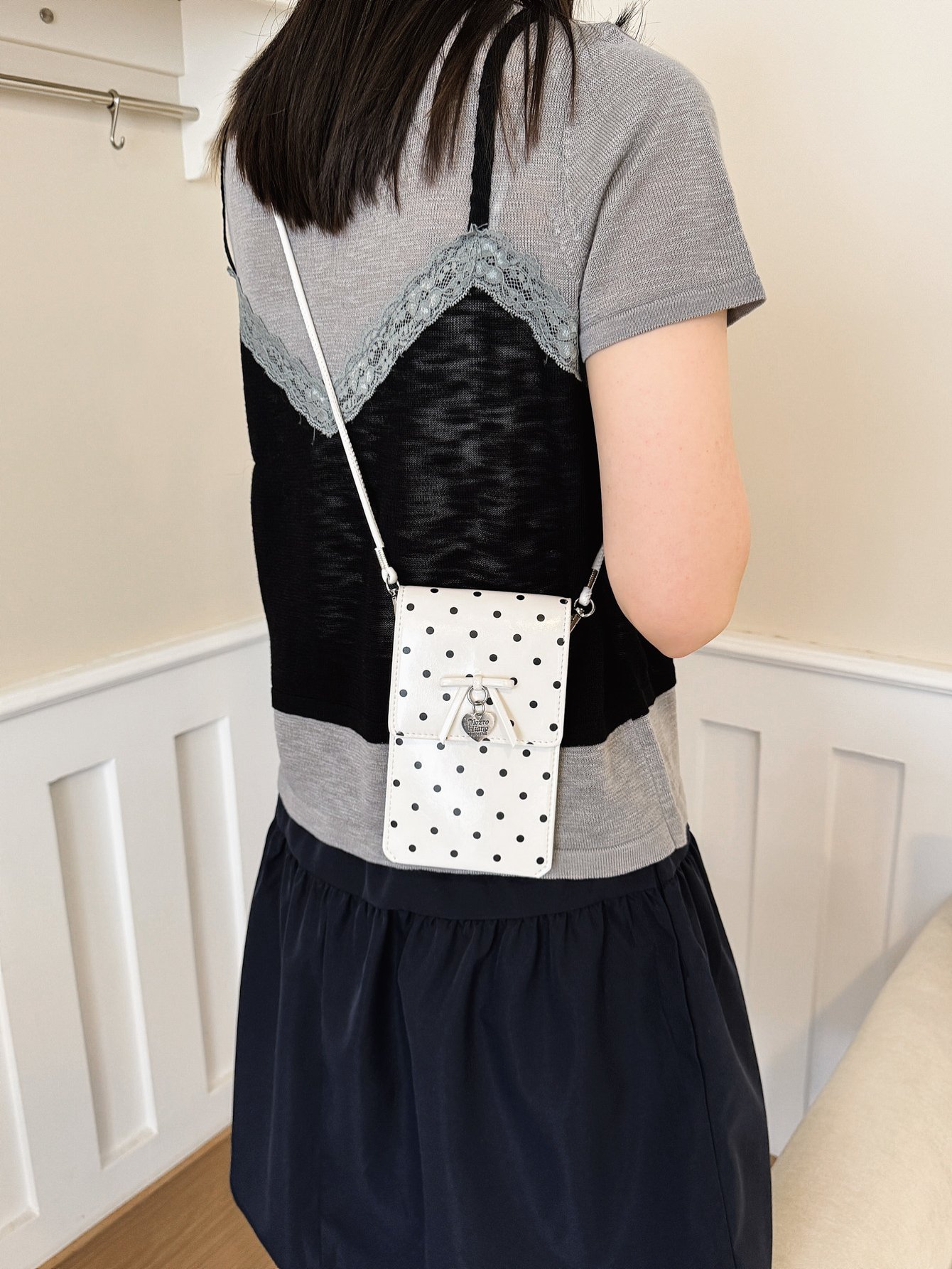 White Polka Dot Crossbody Bag