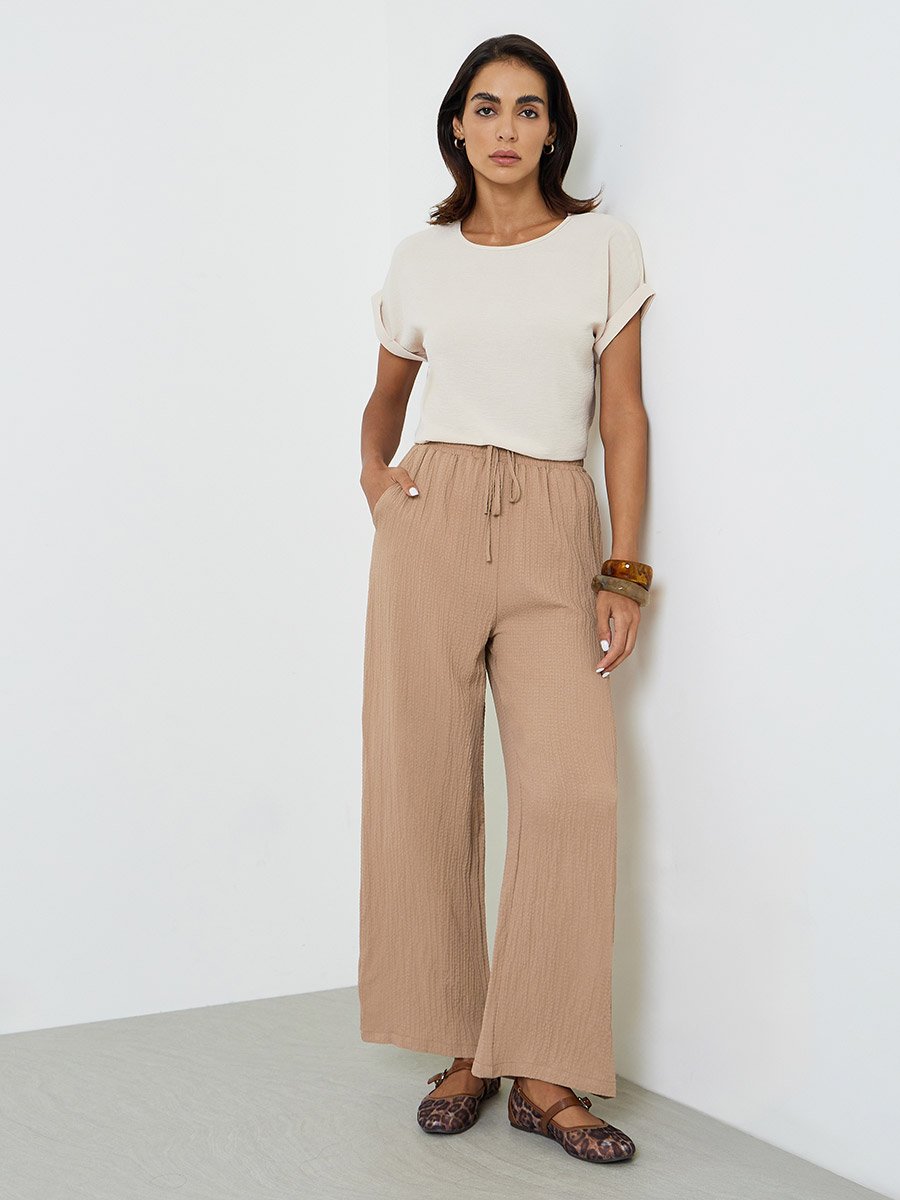Chic Brown Wide-Leg Pants