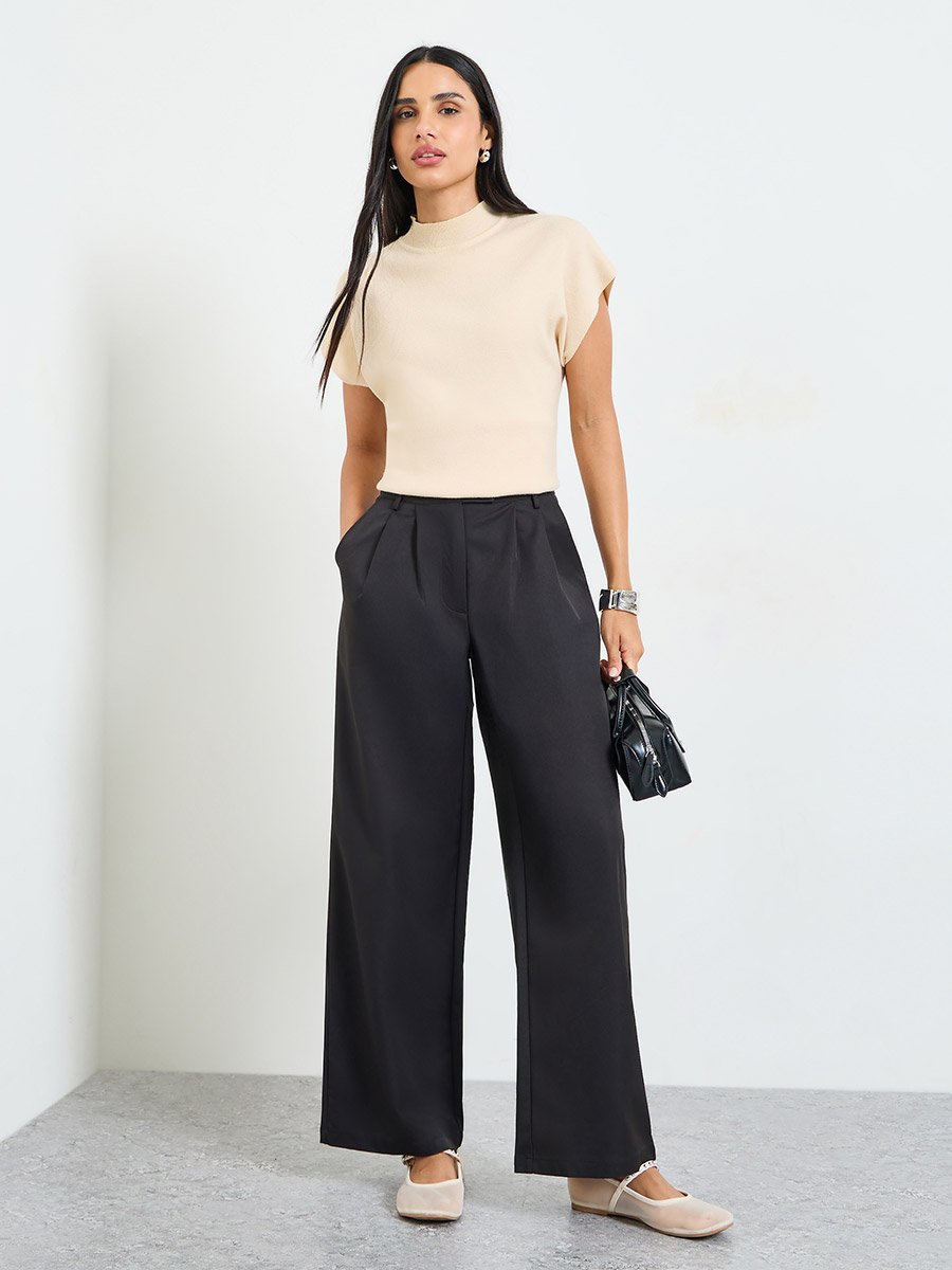 Black Wide-Leg Trousers