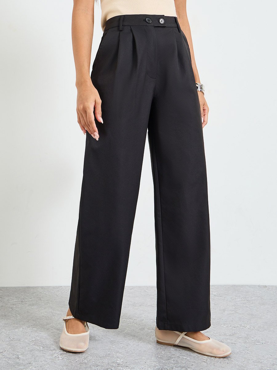 Black Wide-Leg Trousers