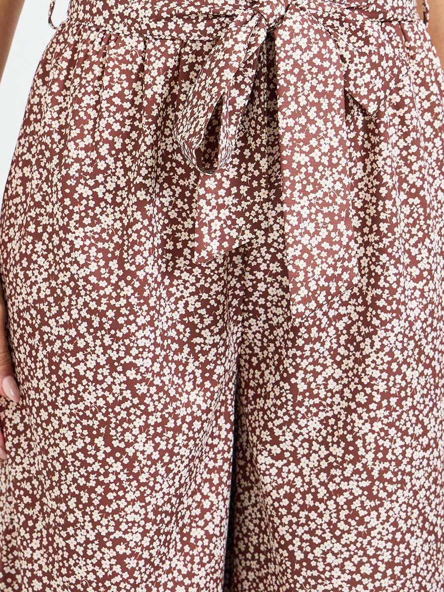 Multi-Print Wide-Leg Trousers