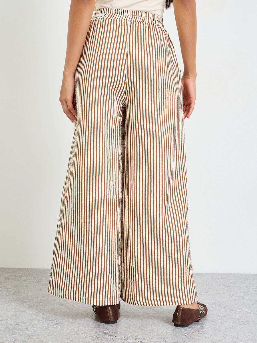 Multi-Stripe Wide-Leg Pants