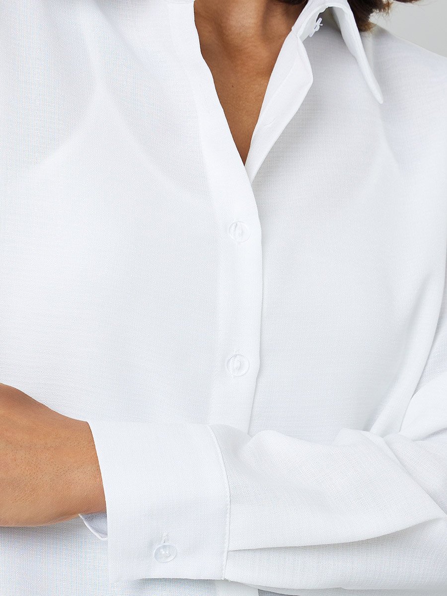 White Regular Fit Long-Sleeve Shirt