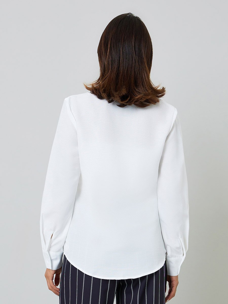 White Regular Fit Long-Sleeve Shirt