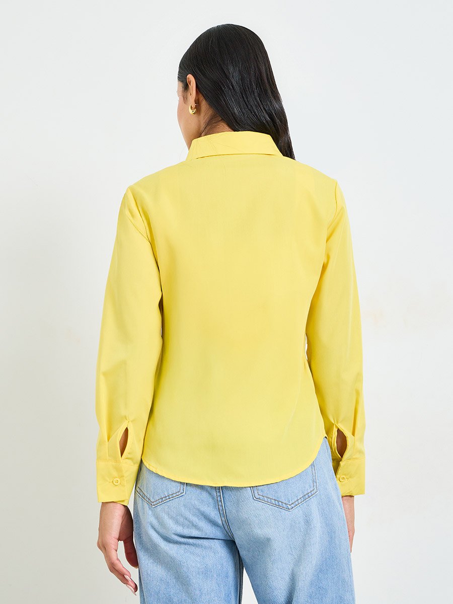 Yellow Long Sleeve Button-Up Shirt