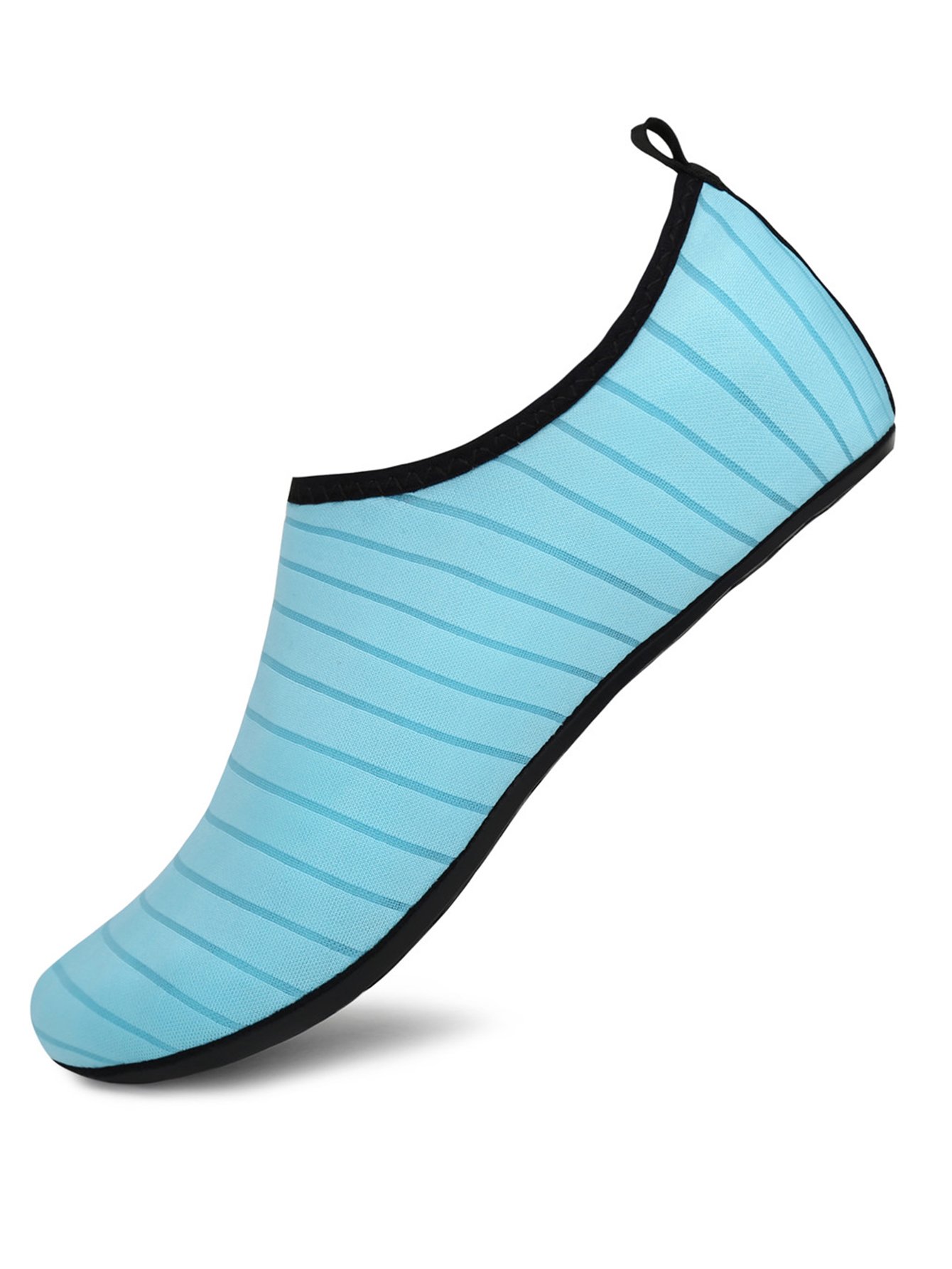 Womens Light Blue Striped Aqua Socks - Comfortable Flatform Slip-On