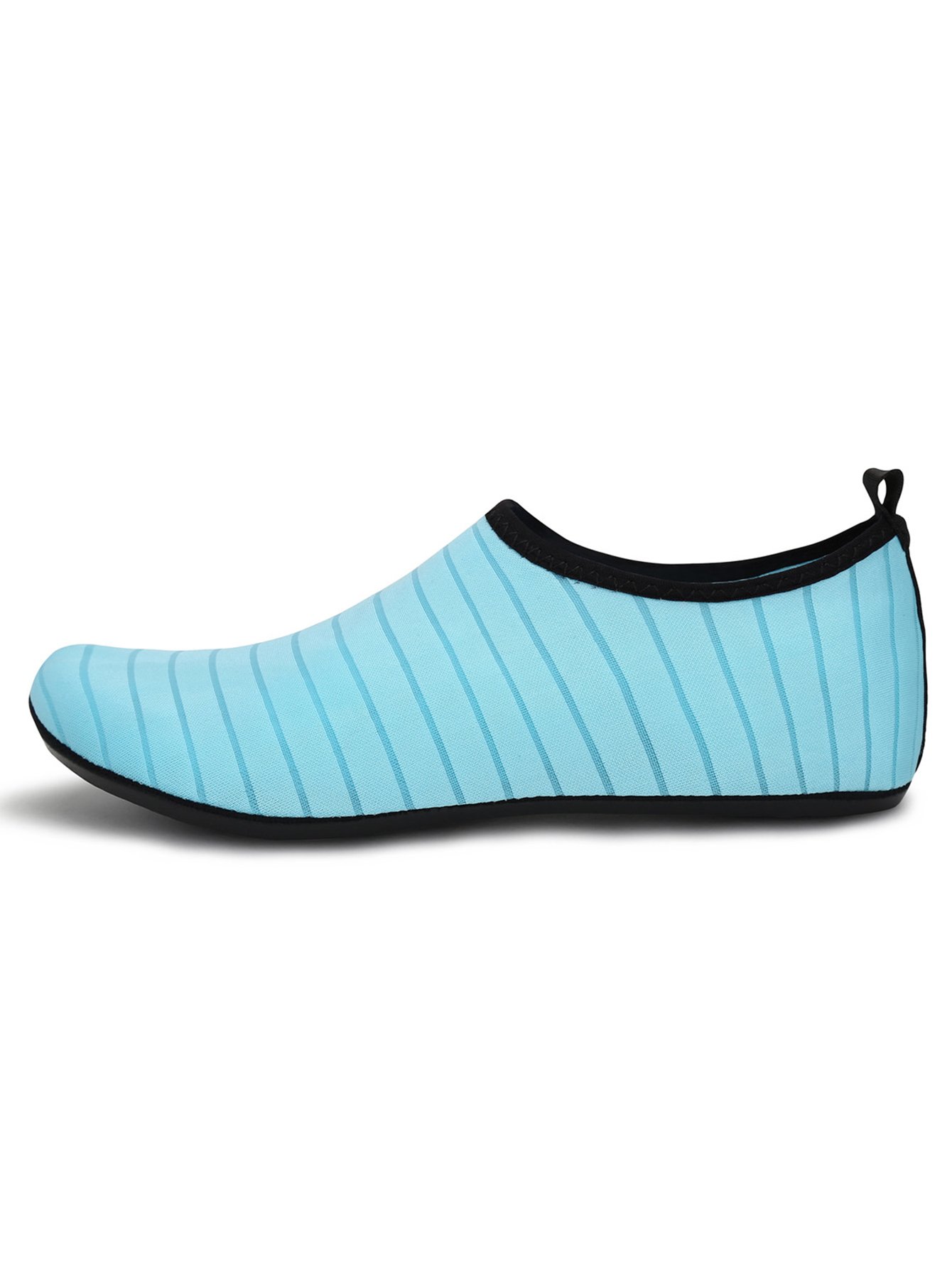 Womens Light Blue Striped Aqua Socks - Comfortable Flatform Slip-On