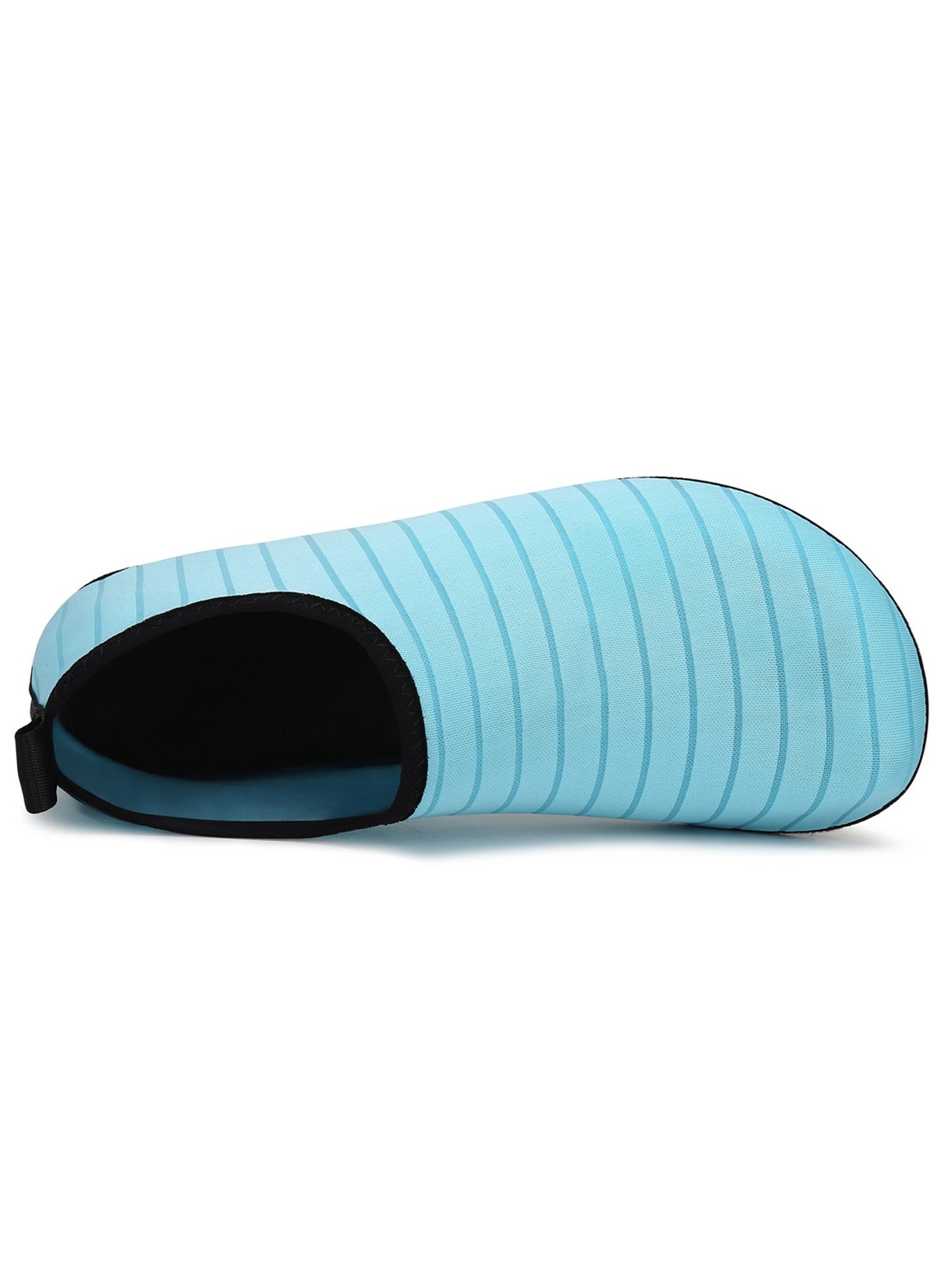 Womens Light Blue Striped Aqua Socks - Comfortable Flatform Slip-On