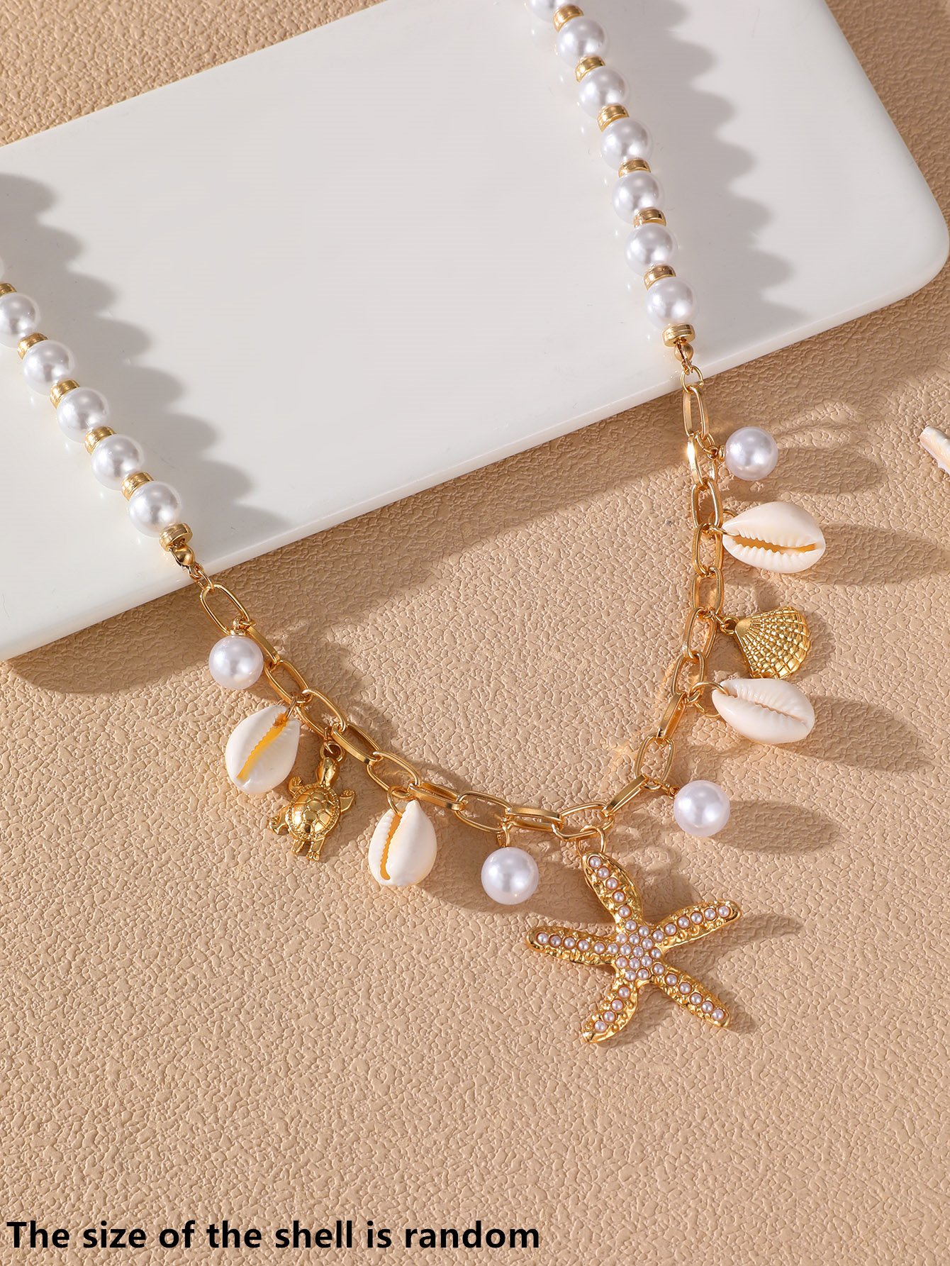 Starfish and Seashell Pendant Necklace