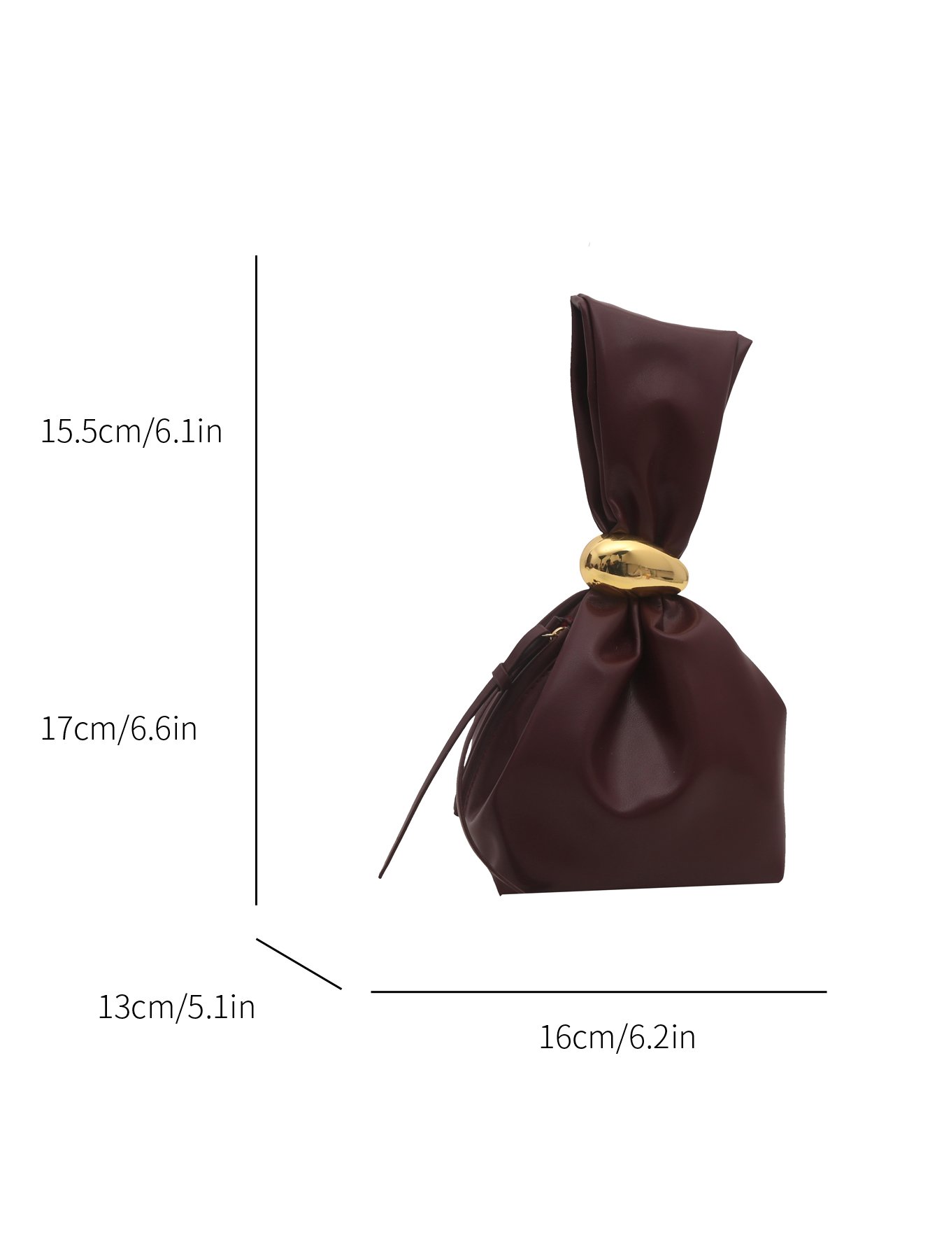 Burgundy Handbag with Gold Accent