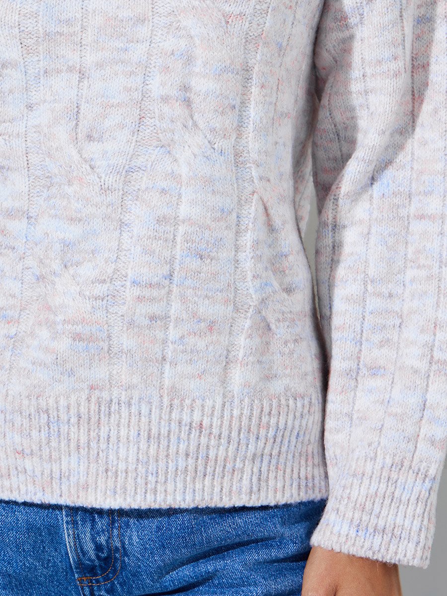 Multi-Color Cable Knit Regular Fit Sweater
