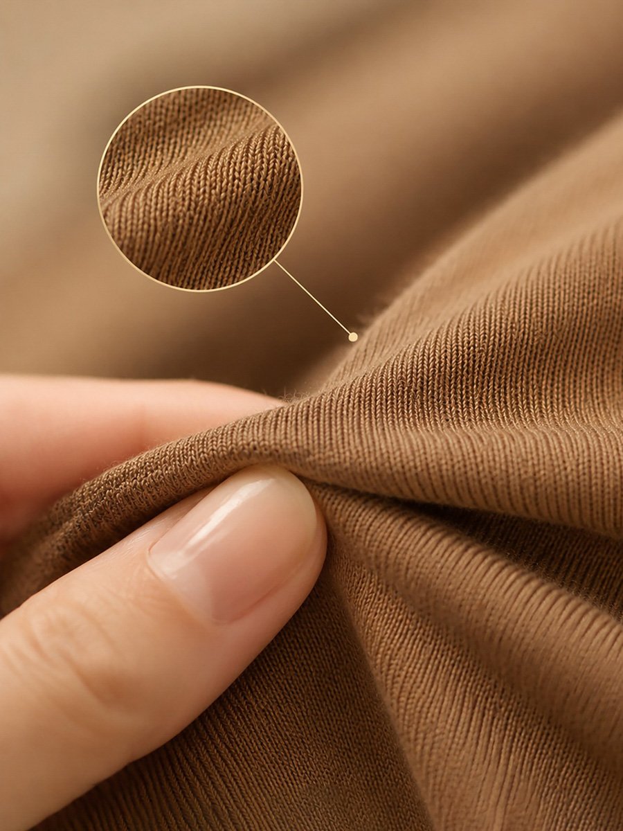 Brown Solid Tube Hijab Cap