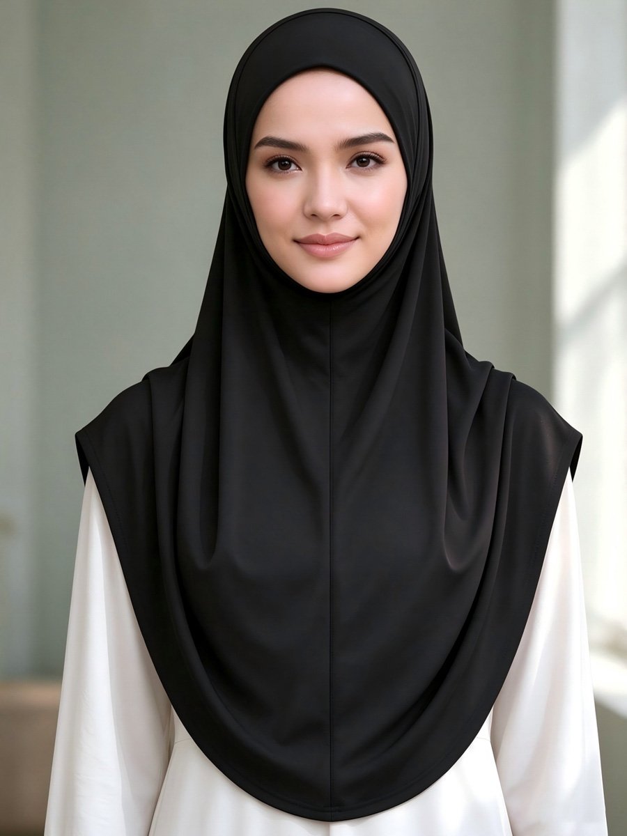  Black Solid Hijab