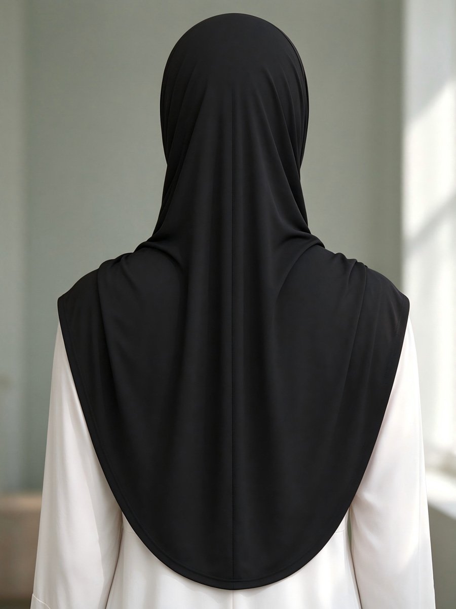  Black Solid Hijab