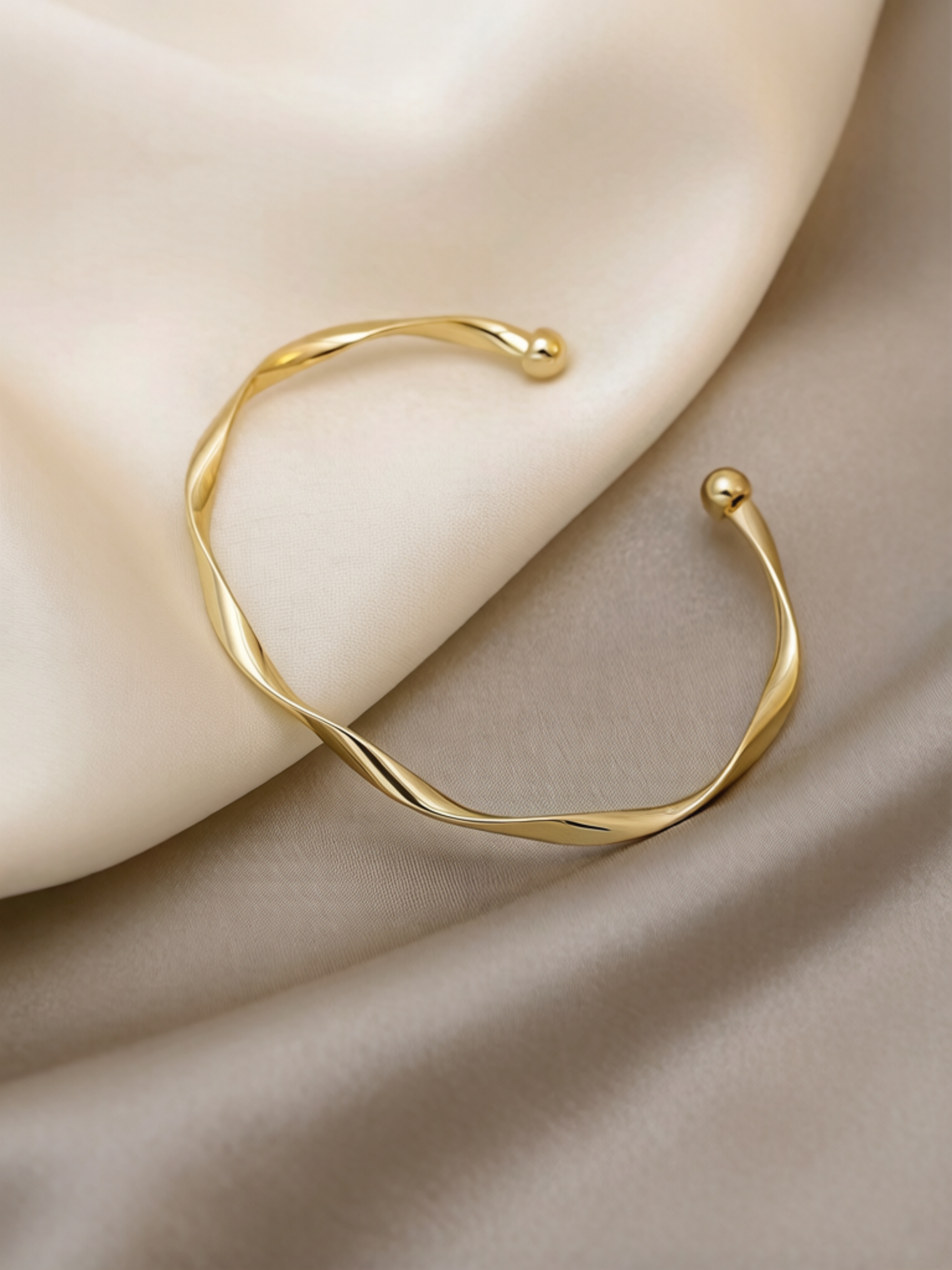 Golden Wave Cuff Bracelet - Casual Wear for Everyday.