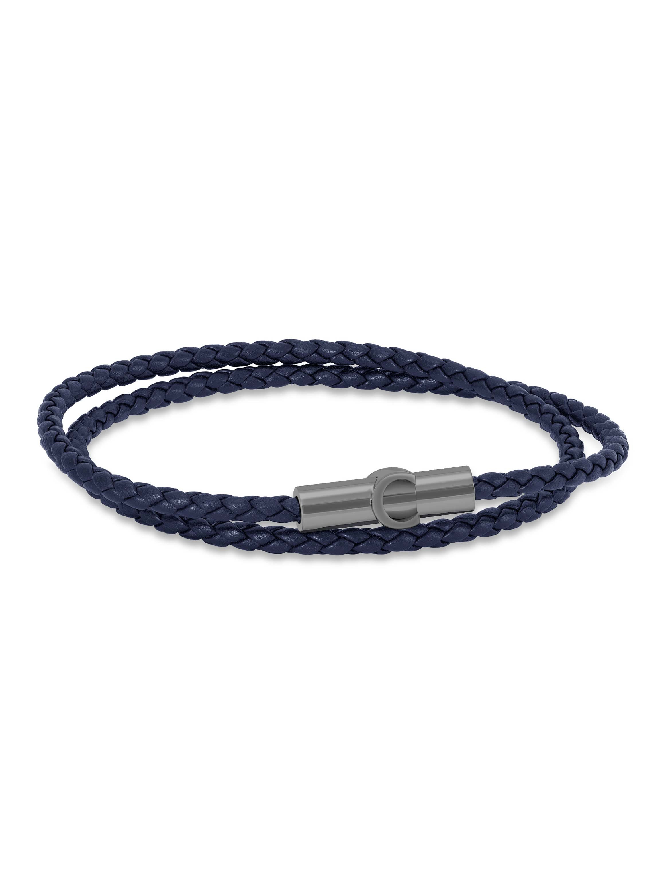 Umberto Men Braided Leather Bracelet