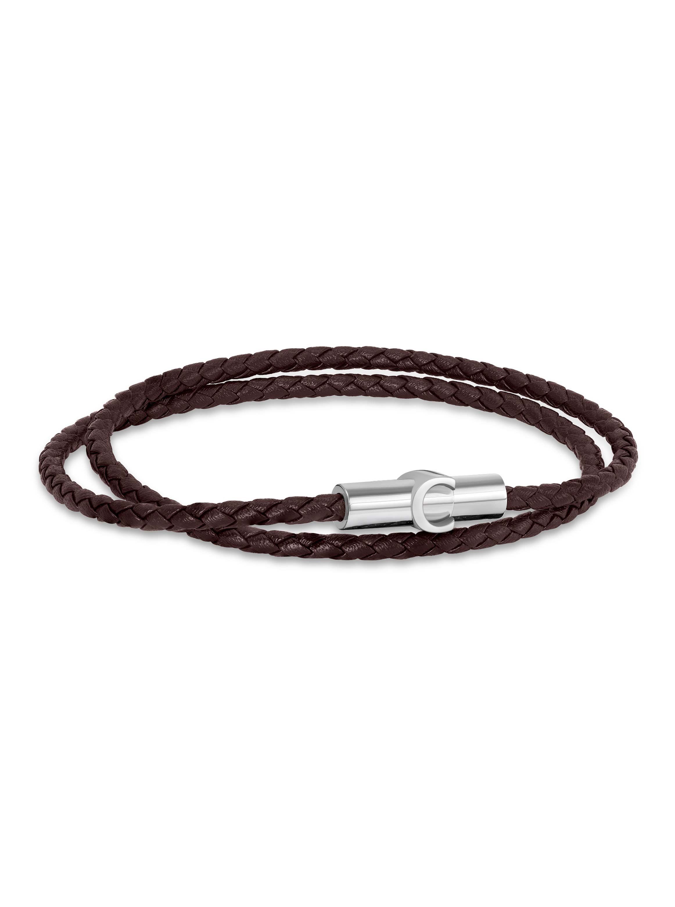 Umberto Men Braided Leather Bracelet
