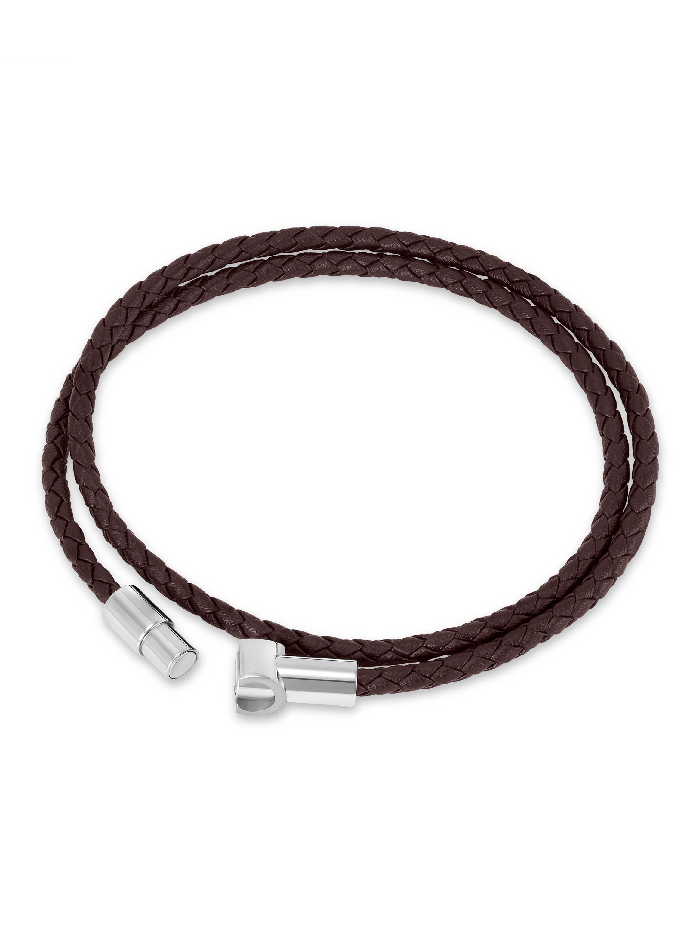 Umberto Men Braided Leather Bracelet