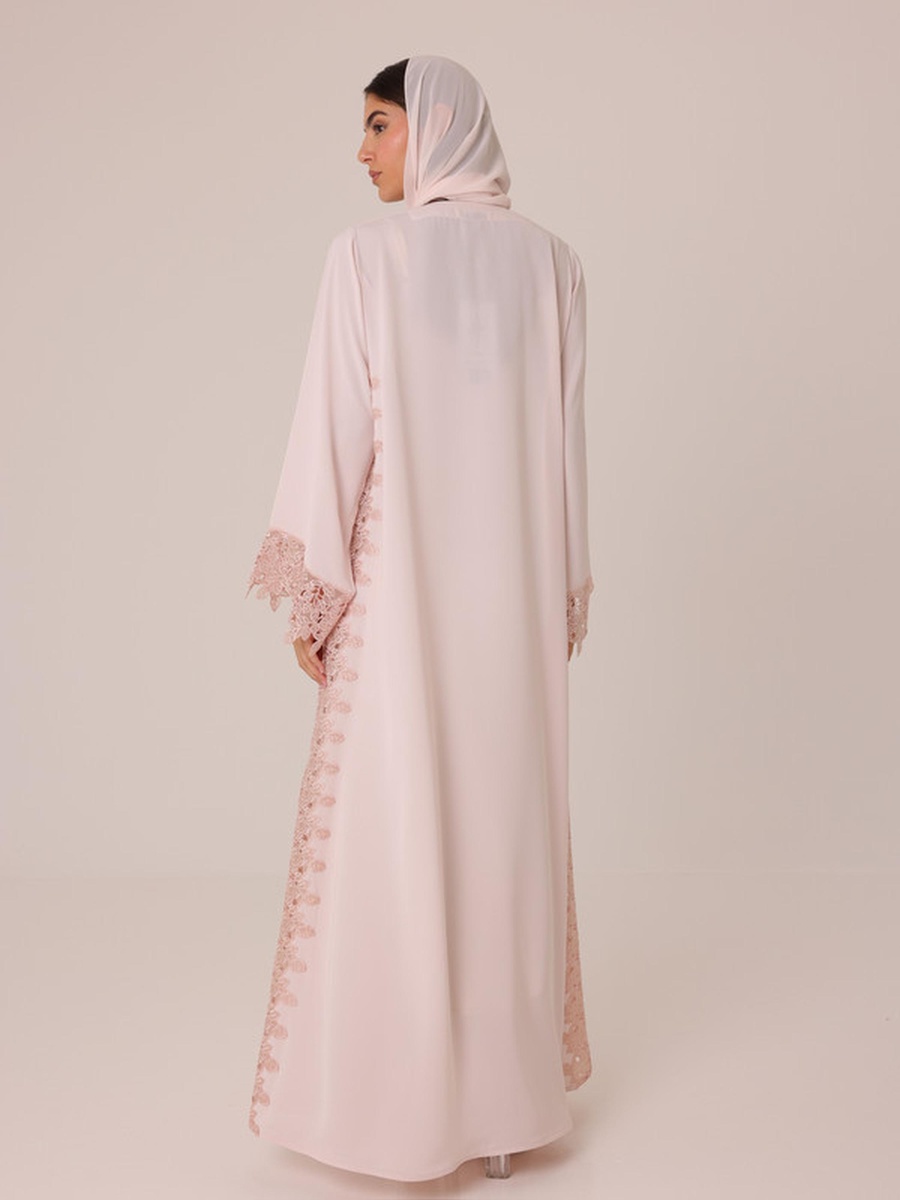 Rosewood Lace Insert Abaya