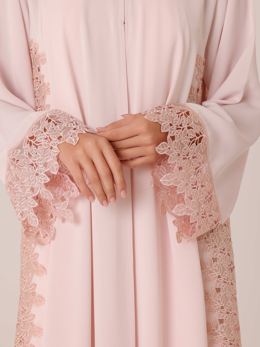 Rosewood Lace Insert Abaya