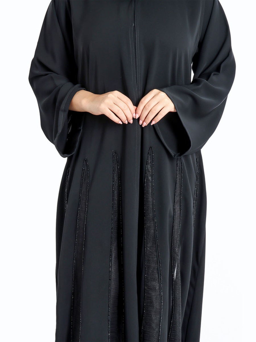 Black Beadwork Emirati Abaya