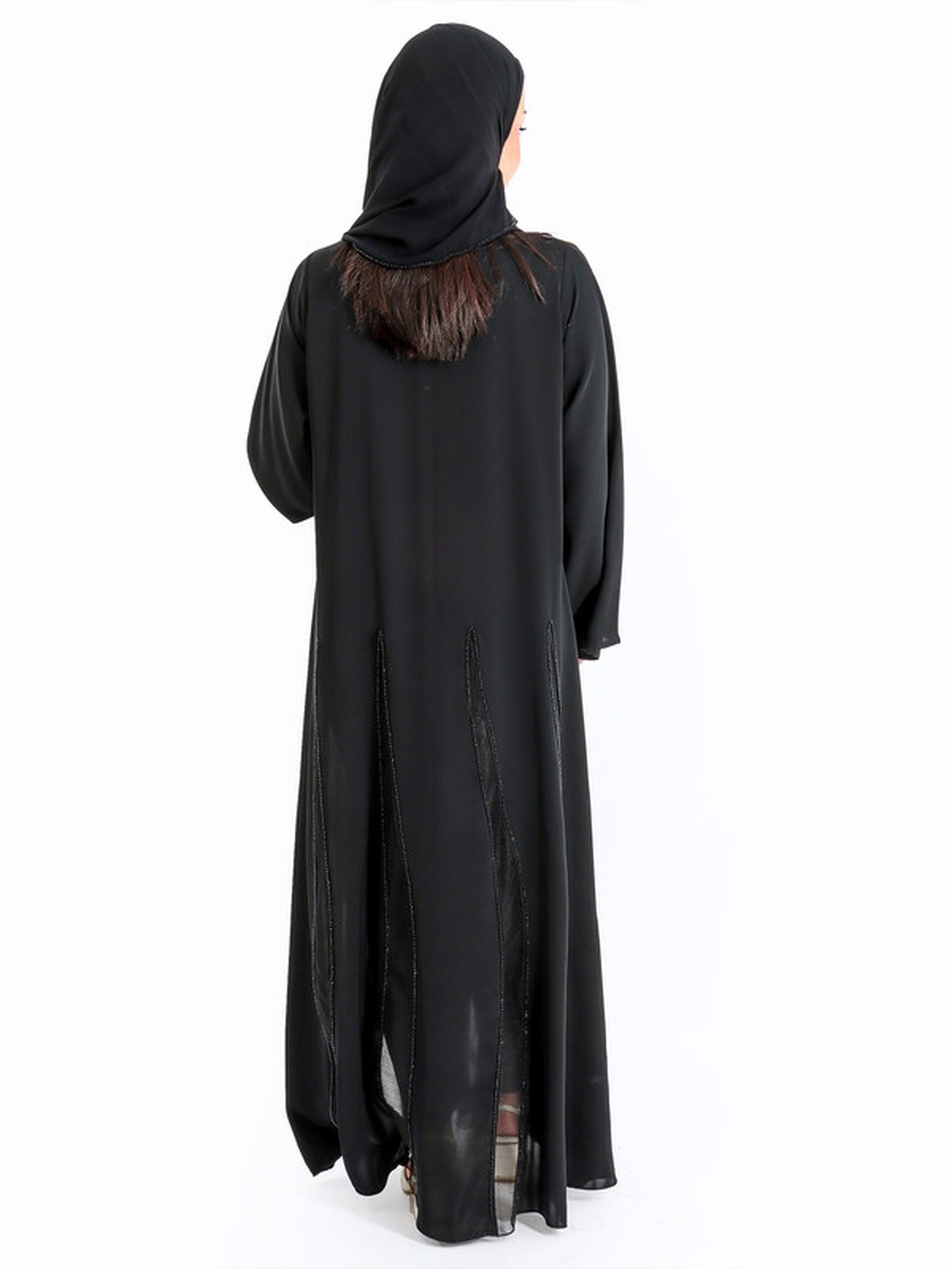 Black Beadwork Emirati Abaya