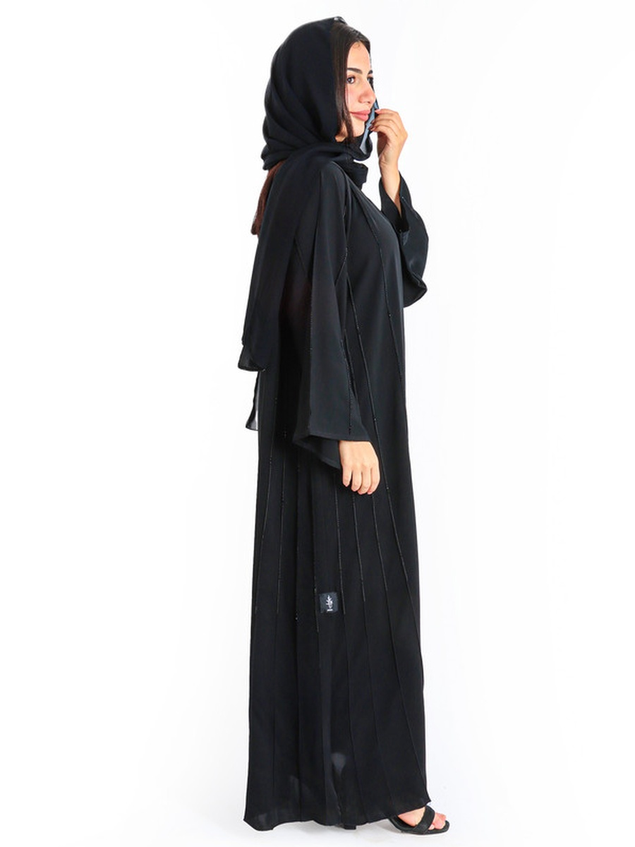 Black Royal Elegance Handwork Emirati Abaya