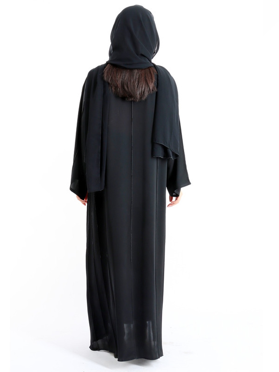 Black Royal Elegance Handwork Emirati Abaya