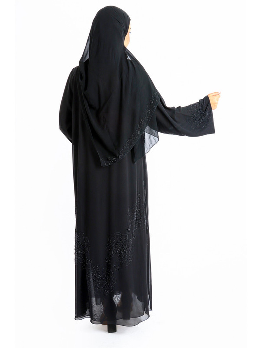 Black Luxury Crystal Handwork Emirati Abaya