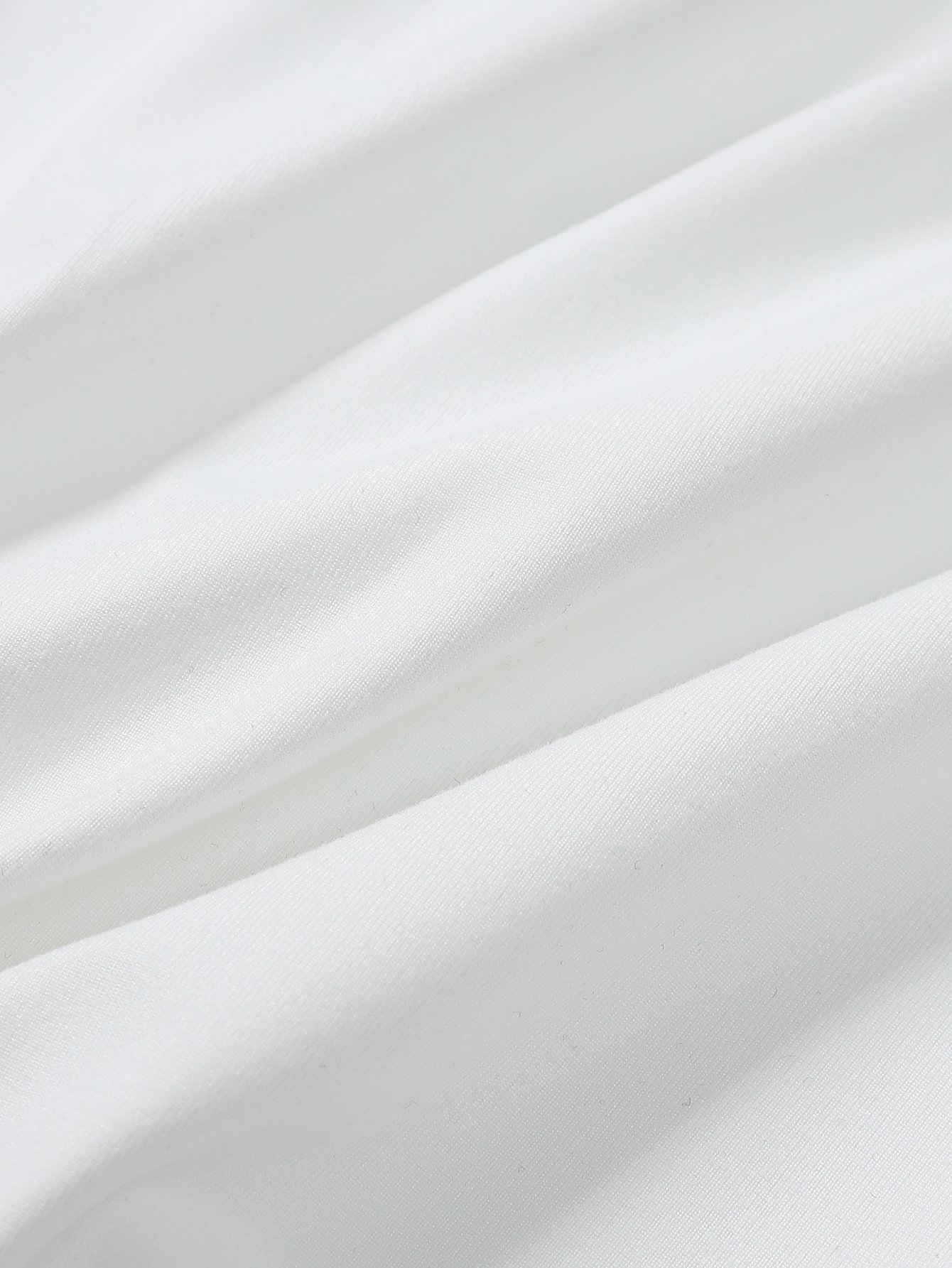 White Graphic Print Turn-Up Sleeve T-Shirt