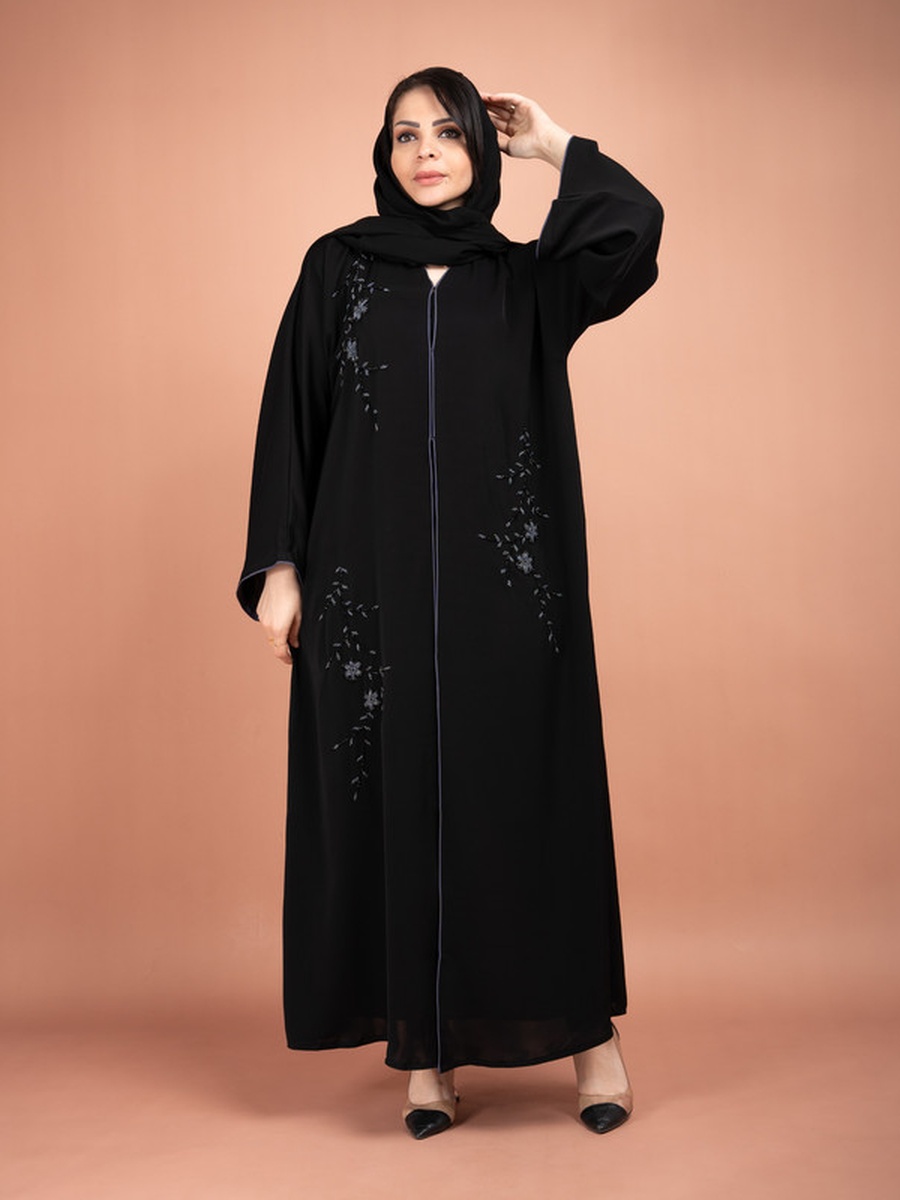 Black Beadwork Emirati Abaya
