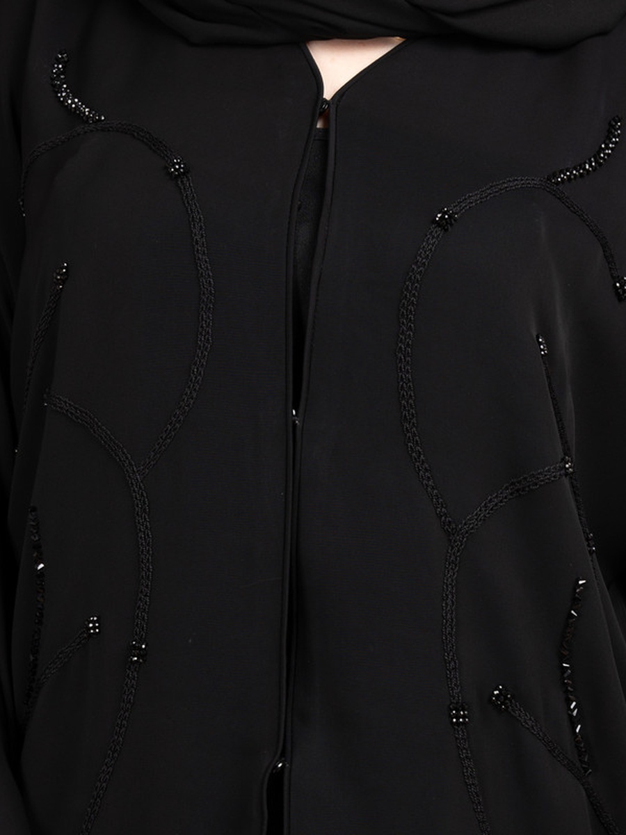 Black Beadwork Emirati Abaya